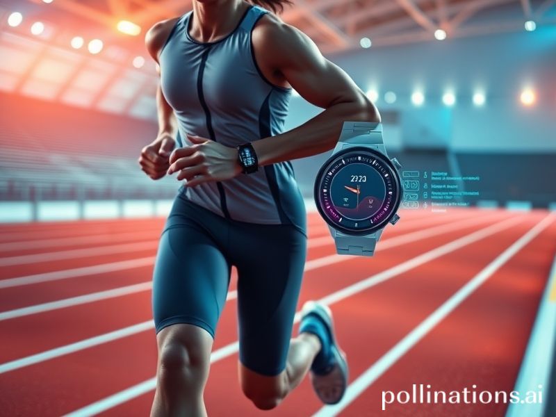 Athlete using an AI-powered fitness smartwatch.