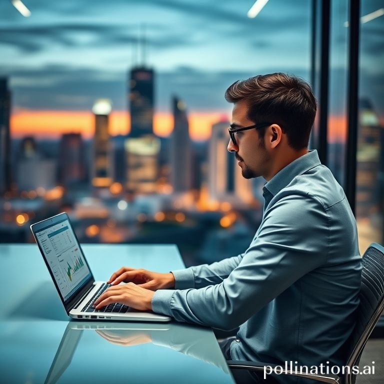 Professional working on a laptop in a modern office, symbolizing effective LMS for regulatory compliance in banking and finance.