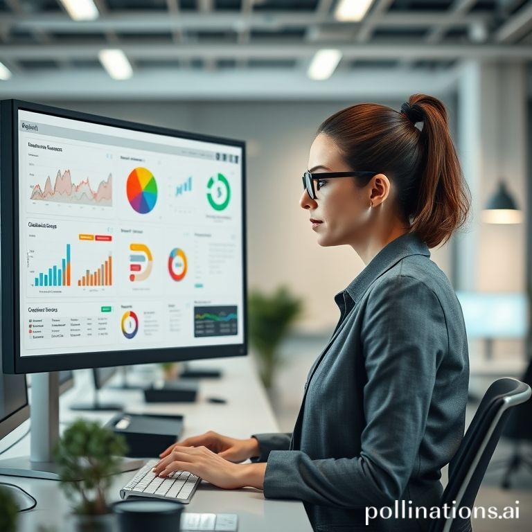 A professional woman focused on human resources software on a laptop, demonstrating efficient management of payroll and employee data in a contemporary office.