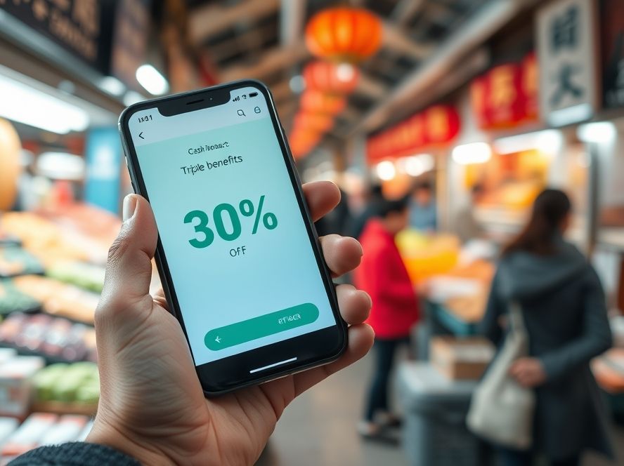 대전 전통시장에서 3중 혜택으로 스마트하게 절약하는 모습.