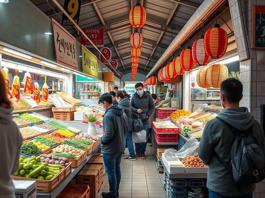 강북구 전통시장의 독특한 매력과 경제적 이점을 보여주는 풍경.