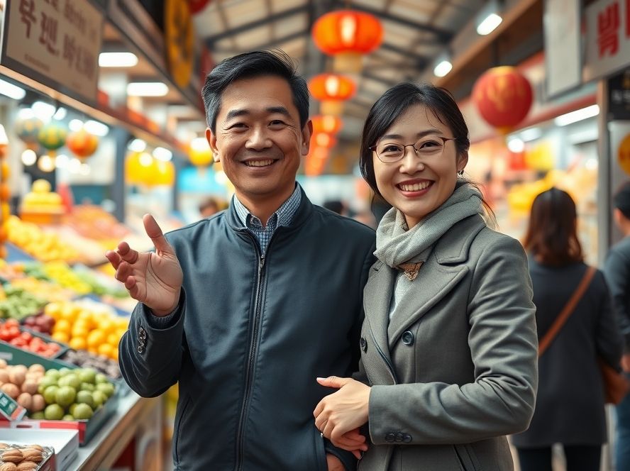 시장 전문가가 전통시장에서 현명한 소비 전략을 제시하는 모습.