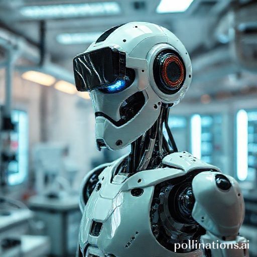 A robot in a futuristic laboratory