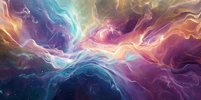 A serene abstract depiction of cosmic energy flows and inner peace