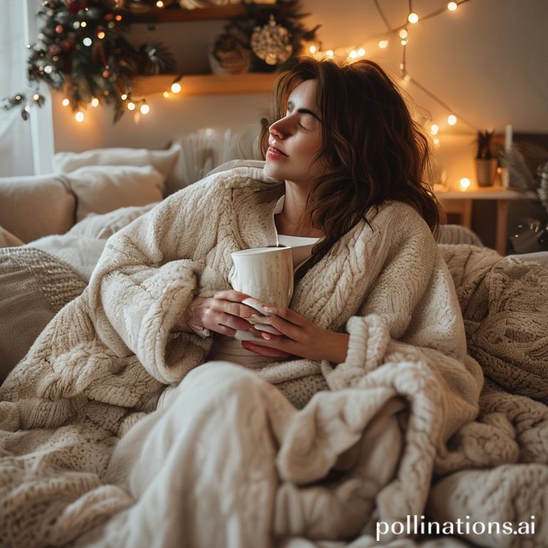 A model wears the soft, cozy Hotel Collection Luxe Knit Robe in ivory, ideal for luxurious comfort and holiday gifting.