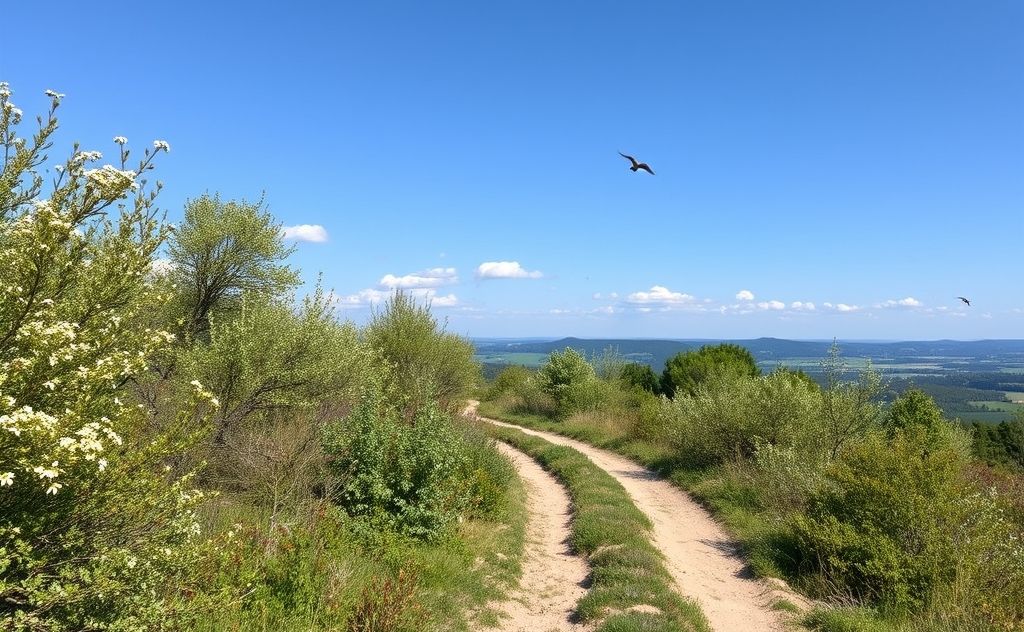 A serene birding trail through untouched European wilderness.