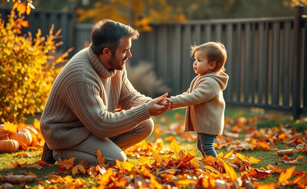 A serene family scene with a parent calmly guiding a child.