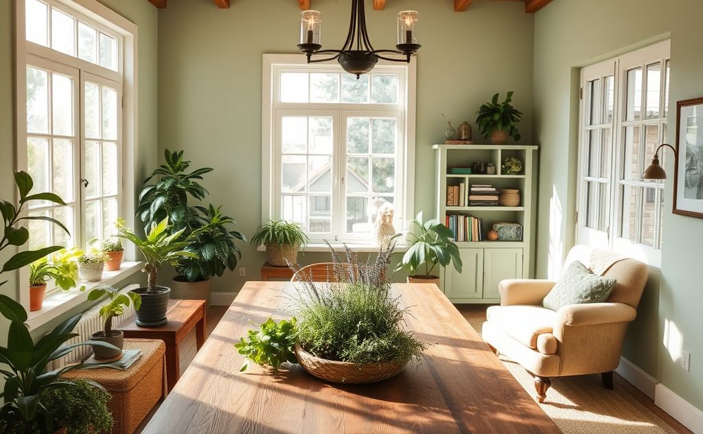 A serene home environment with natural pest prevention elements.