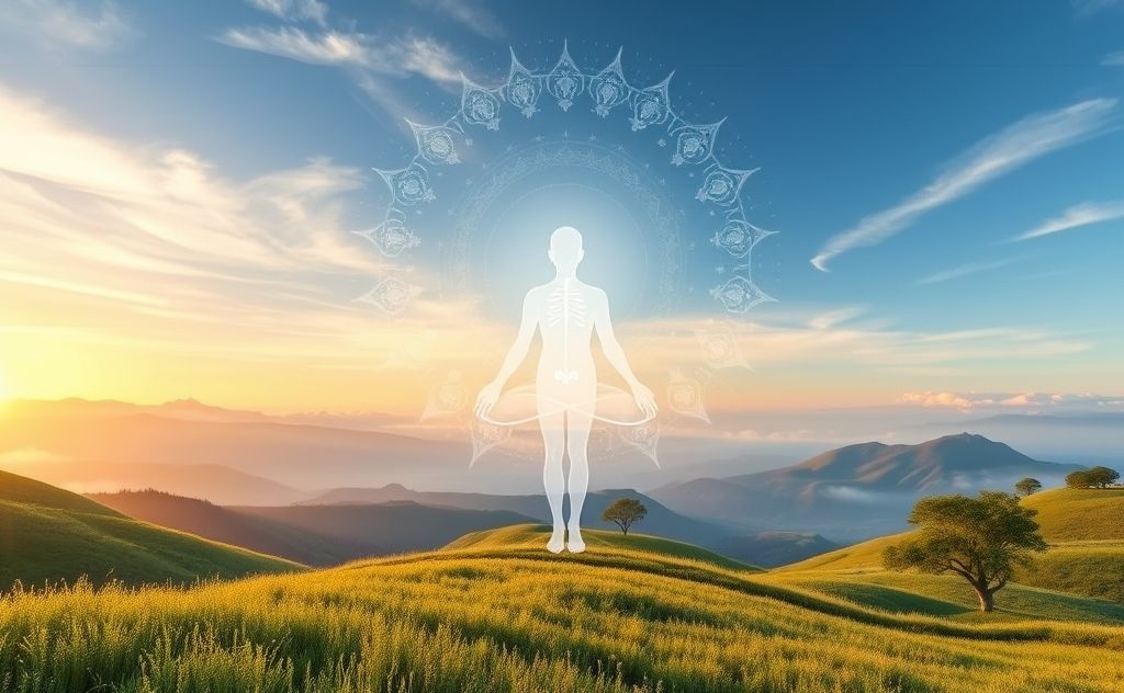 A serene landscape depicting the mind-body connection in Ayurveda.