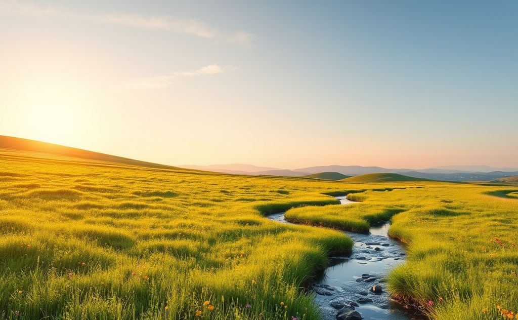 A serene landscape showing nature's harmony between mind and body.