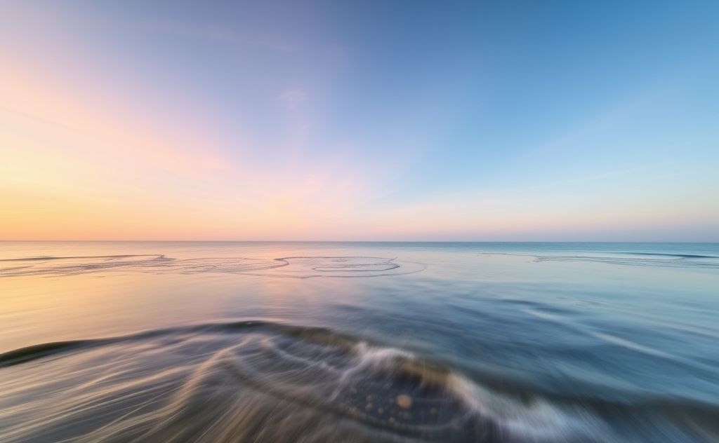 A serene landscape with calming colors and gentle flowing water.