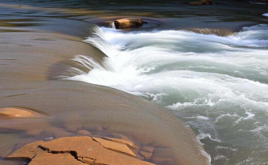 A serene landscape with flowing water and gentle breezes.