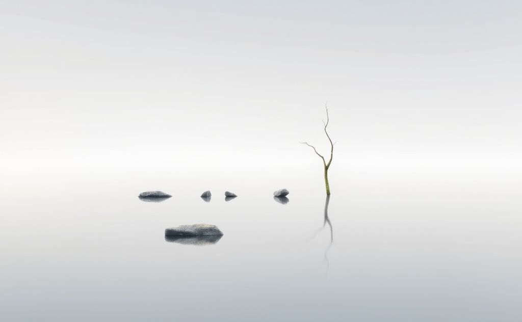 A serene landscape with minimalist elements reflecting Zen simplicity.