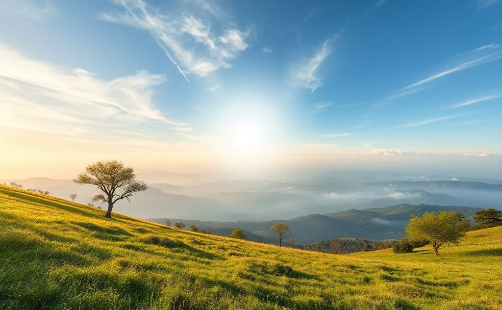 A serene landscape with nature elements symbolizing earth spirituality.