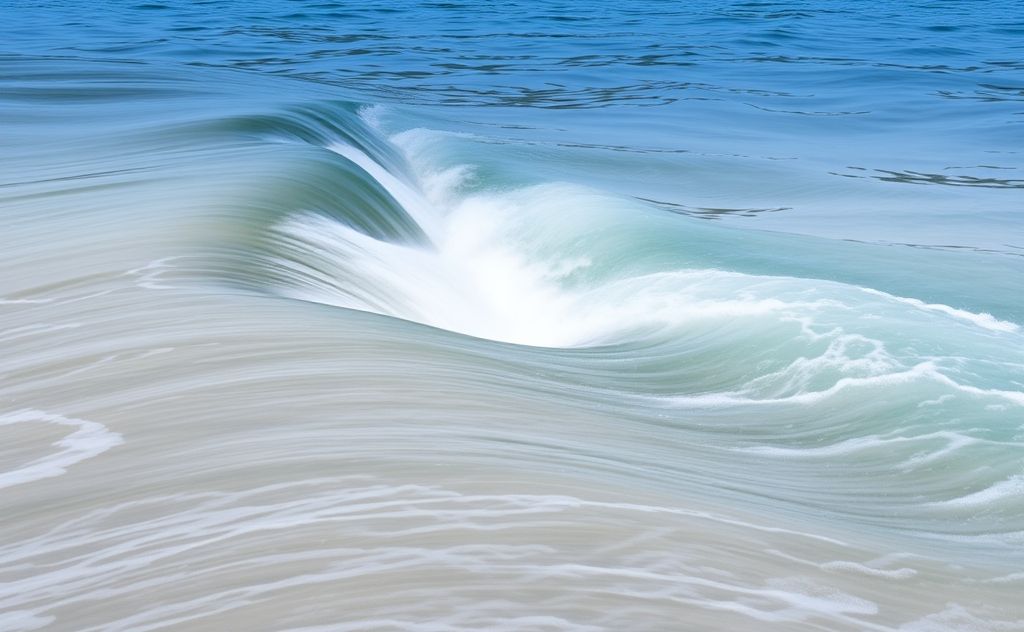 A serene landscape with sound waves gently flowing through nature.