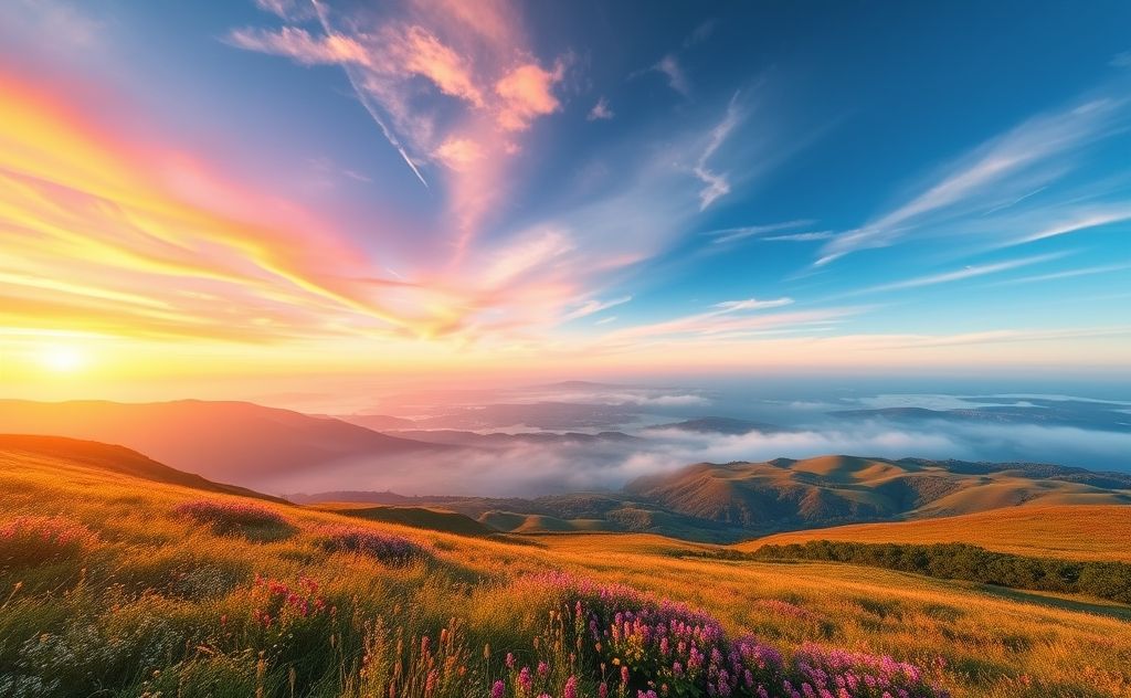 A serene landscape with vibrant colors promoting relaxation and healing.
