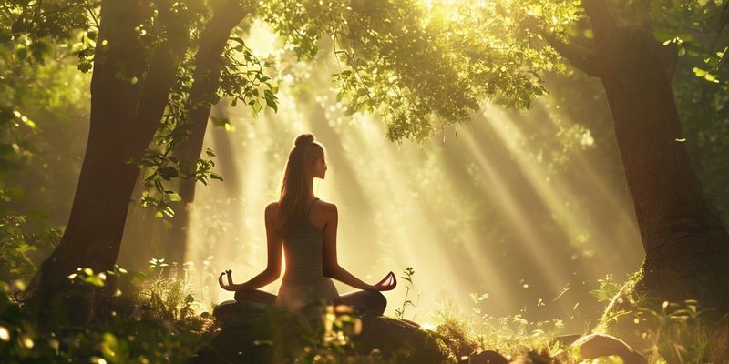 Meditasyon yapan dingin bir kadın