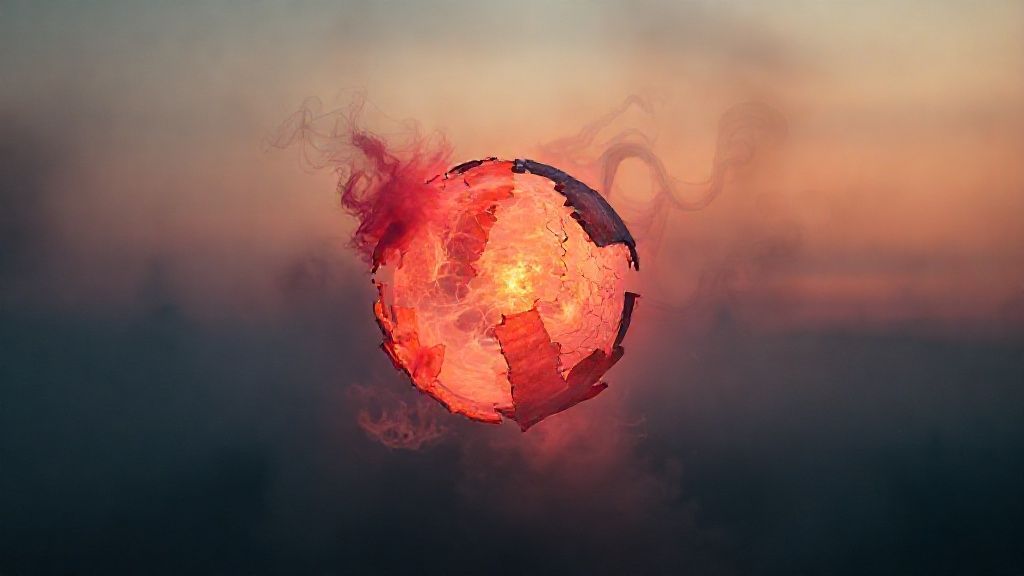 A shattered, glowing orb slowly reforming in a hazy twilight. Wisps of colored smoke drift, revealing intricate patterns of interconnectedness. Soft, ambient light illuminates the delicate process.