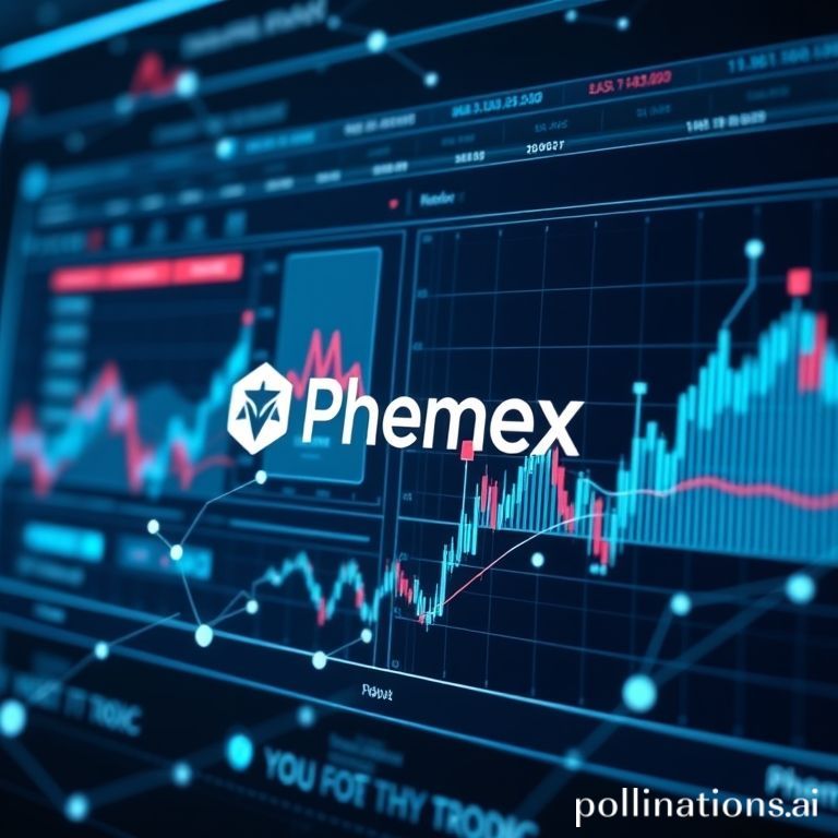Abstract digital interface with crypto charts and data, representing Phemex's commitment to market insights and an enhanced user experience.