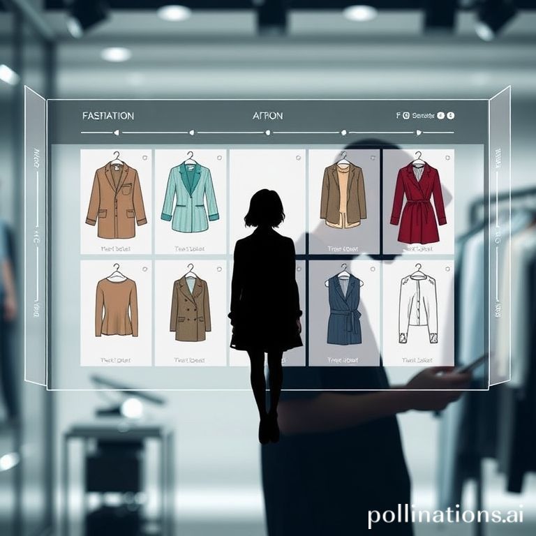 An AI Style Assistant interface showing clothing recommendations and a conversational chat window, symbolizing personalized fashion tech.