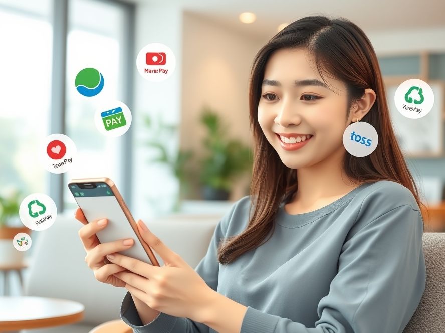 간편결제로 온라인 쇼핑을 성공적으로 하는 모습.