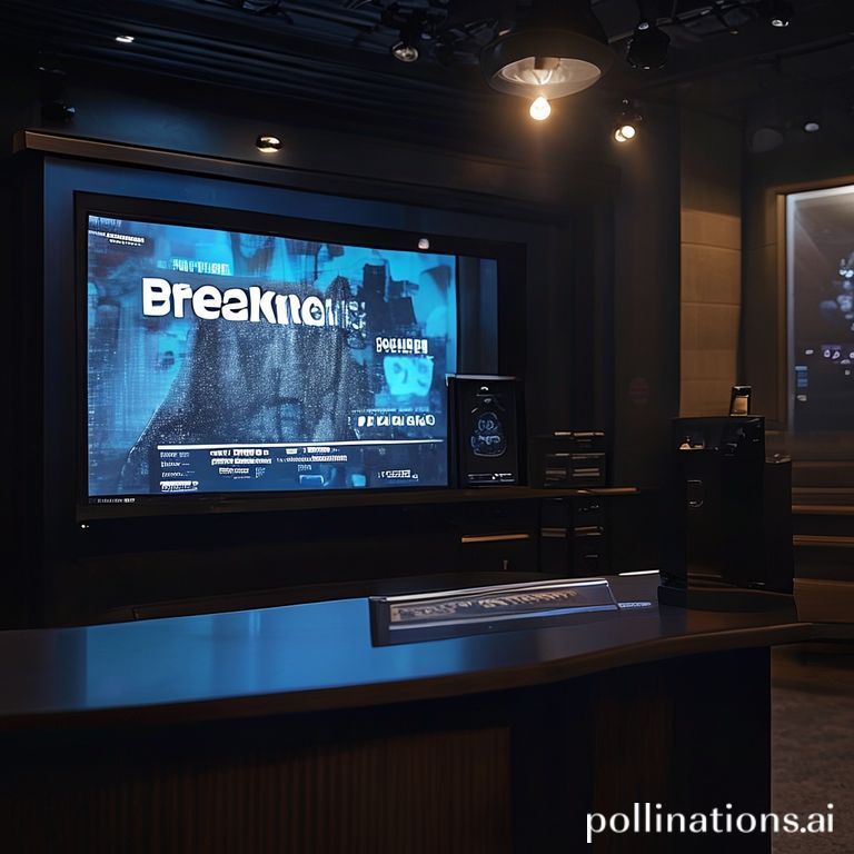 Breaking news alert on a television screen, signaling the tragic passing of young actress Isabelle Tate from '9-1-1: Nashville'.