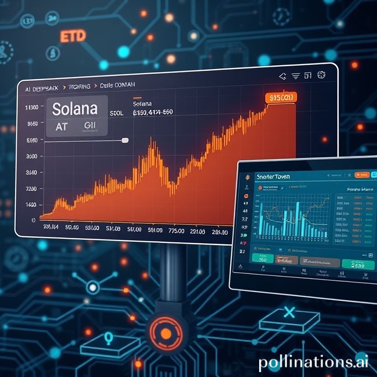 A visual representation of DeepSeek AI's bullish forecast for Solana, showing an upward price trajectory and underlying catalysts like technological upgrades and potential ETF approvals.