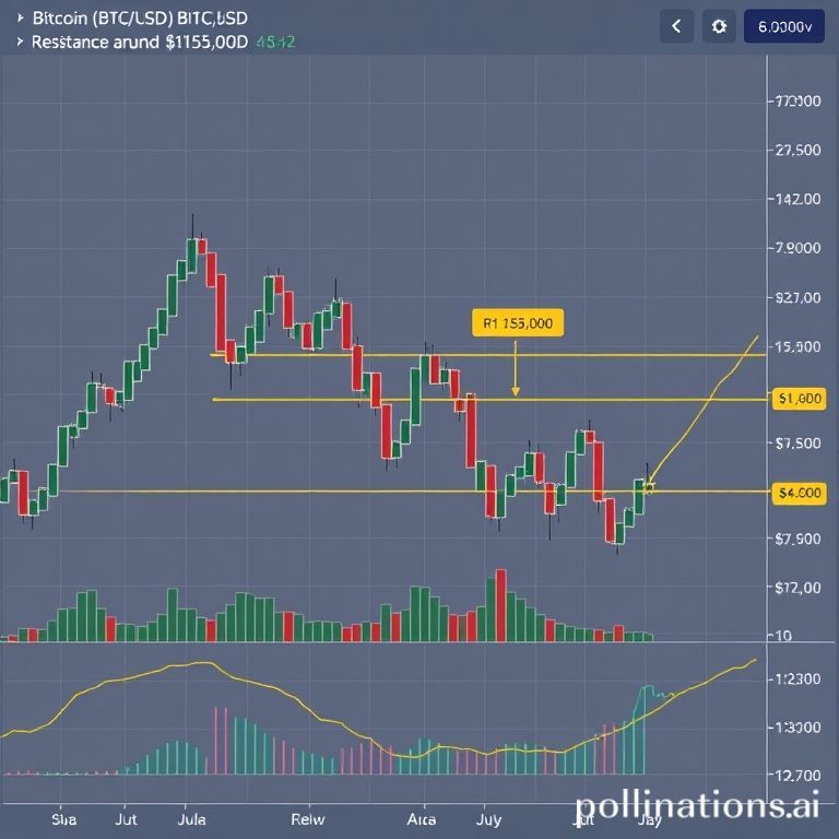 Bitcoin (BTC/USD) hourly chart showing price recovery, breaking resistance, and targeting $115,000.