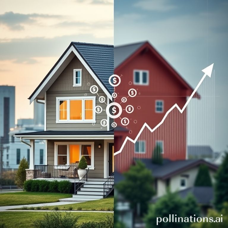 House versus stock chart, comparing real estate to stocks for long-term investment growth.