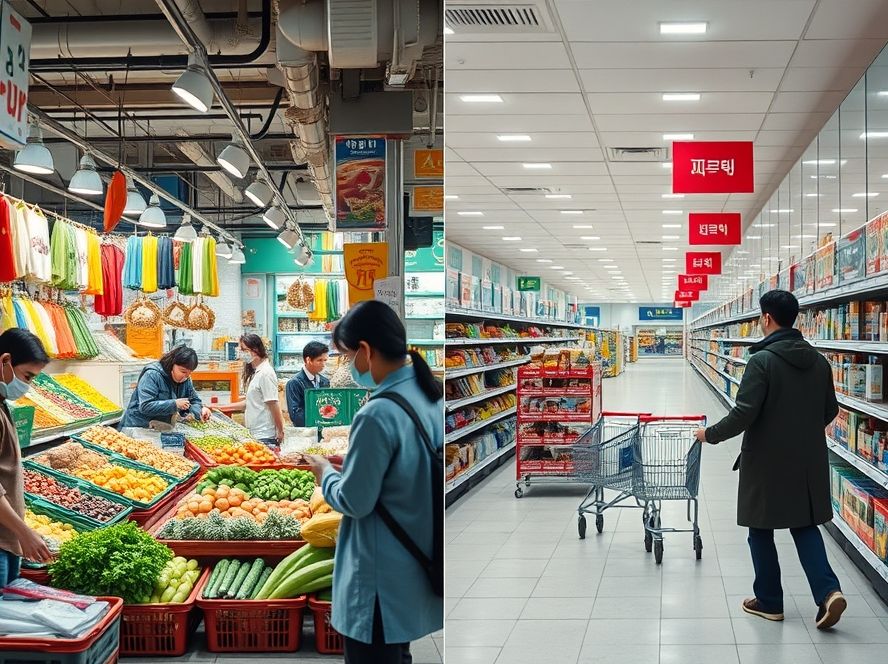 상생페이백의 취지인 전통시장과 대형마트의 대비