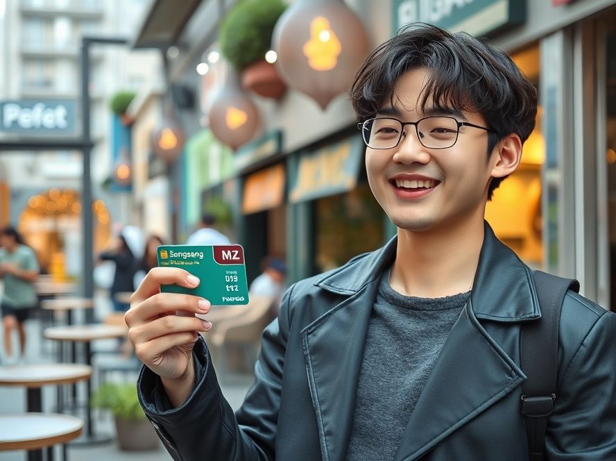 부산 서면 핫플에서 상생페이백을 사용하는 MZ세대 모습