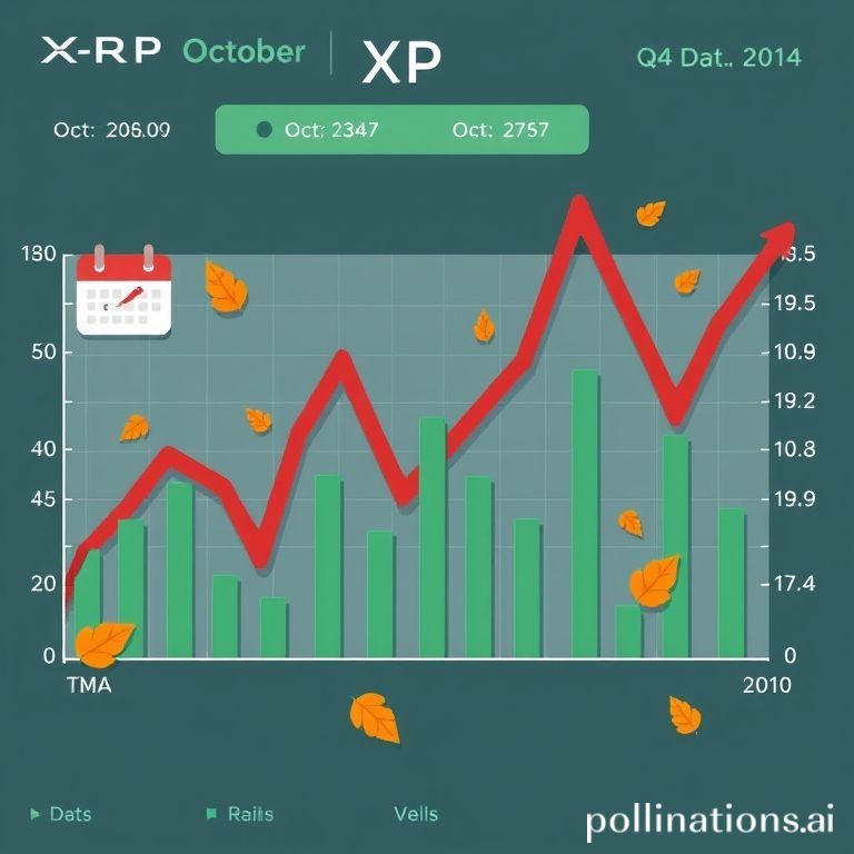 XRP price chart displaying varied performance in October and Q4, with some highs and lows.