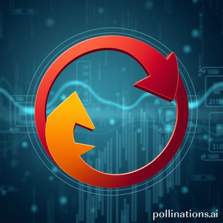 A conceptual image showing a digital circle and intersecting arrows, symbolizing transaction flow and the new concept of reversibility for stablecoins, set against a backdrop of secure financial data and blockchain networks.
