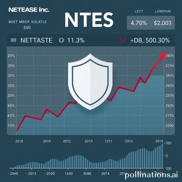 Graph illustrating NetEase Inc. (NTES) stock performance over one month, compared against the S&P 500 index, highlighting relative stability.