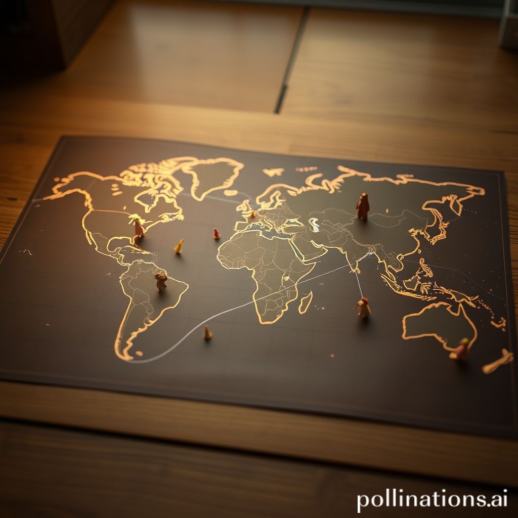 世界地図に発明アイコンが広がるイメージ