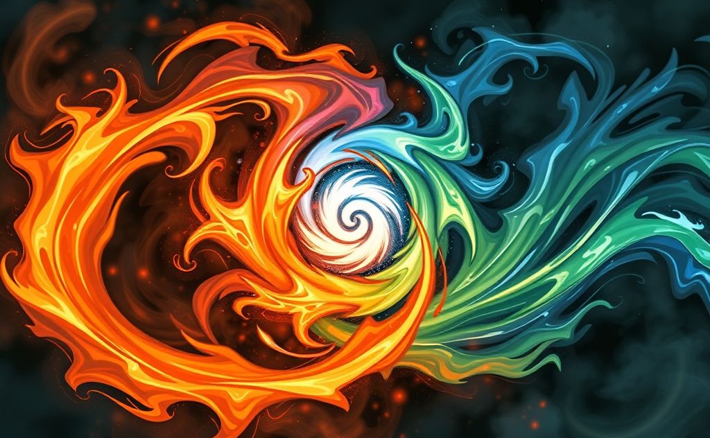 A swirling representation of Kakashi's chakra nature elements.