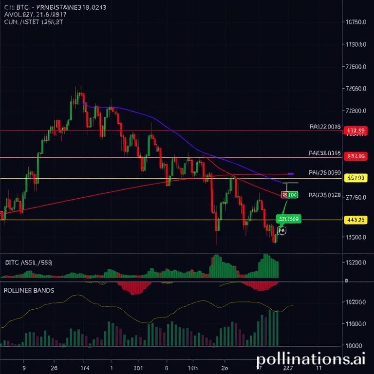 Technical chart illustrating Bitcoin's price trajectory, key support zones, and momentum indicators crucial for future market moves.
