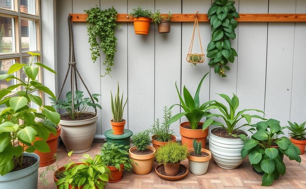 A tidy living space with natural pest control elements.