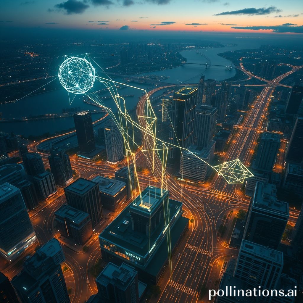 A sprawling digital city representing the overwhelming number of available AI tools.