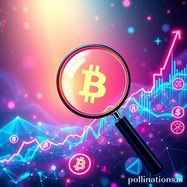 Abstract digital art featuring crypto symbols and upward charts, representing explosive growth and timely investment opportunities.