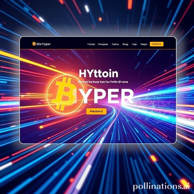Screenshot of the Bitcoin Hyper website, detailing its features for fast transactions, low fees, and DeFi applications, highlighting the HYPER token presale.