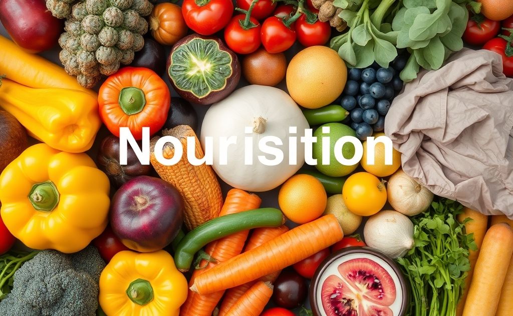 A vibrant array of colorful fruits and vegetables symbolizing nourishment.