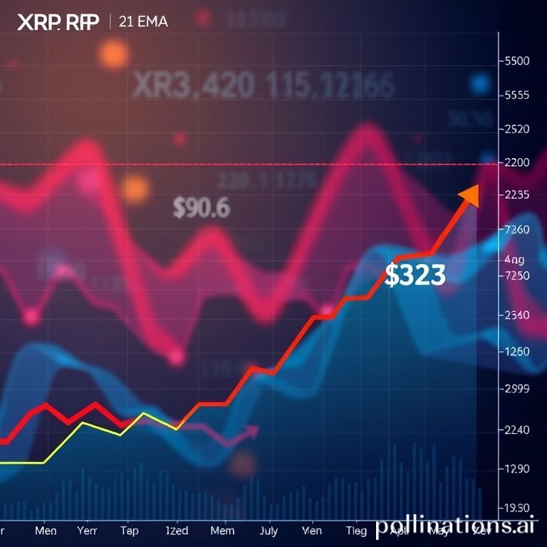 XRP technical chart, emphasizing the 21 EMA and two bullish price targets: $9.6 and an ambitious $33.