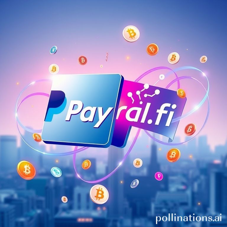 Digital illustration of PayPal and Spark logos merging, surrounded by abstract stablecoin symbols, representing their DeFi liquidity partnership.