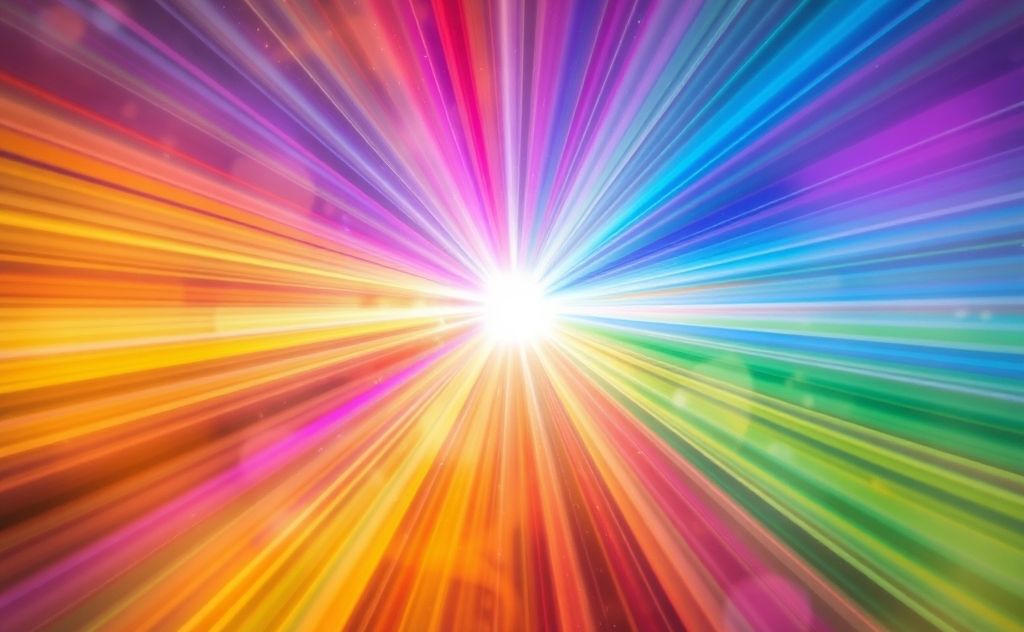 A vibrant spectrum of colors radiating healing energy.