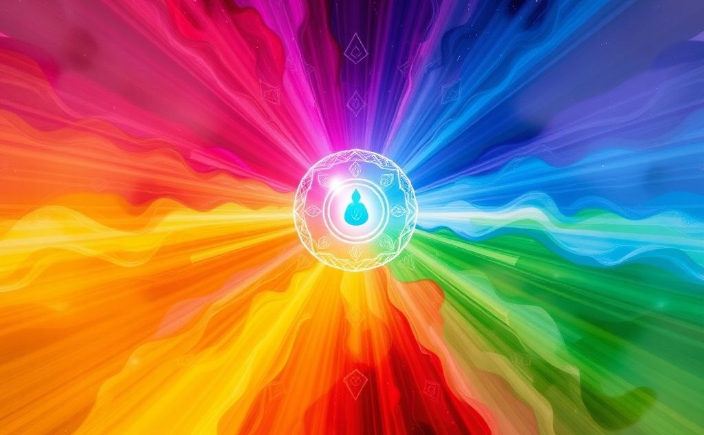 A vibrant spectrum of colors representing chakra energy points.
