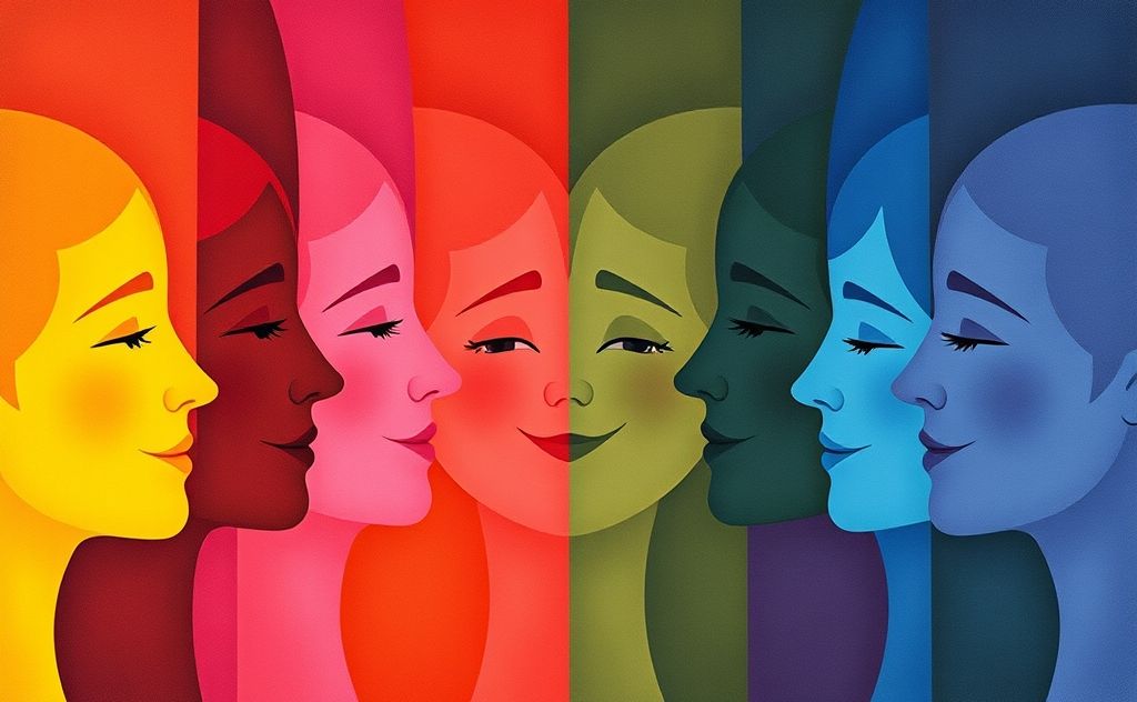 A vibrant spectrum of colors representing different emotions.