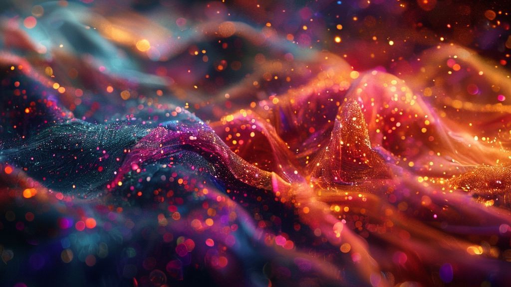A vibrant, ethereal tapestry, threads of emotion shimmering with light. Some threads are frayed, others strong, illuminated by cinematic light in a mystic, 4k image.