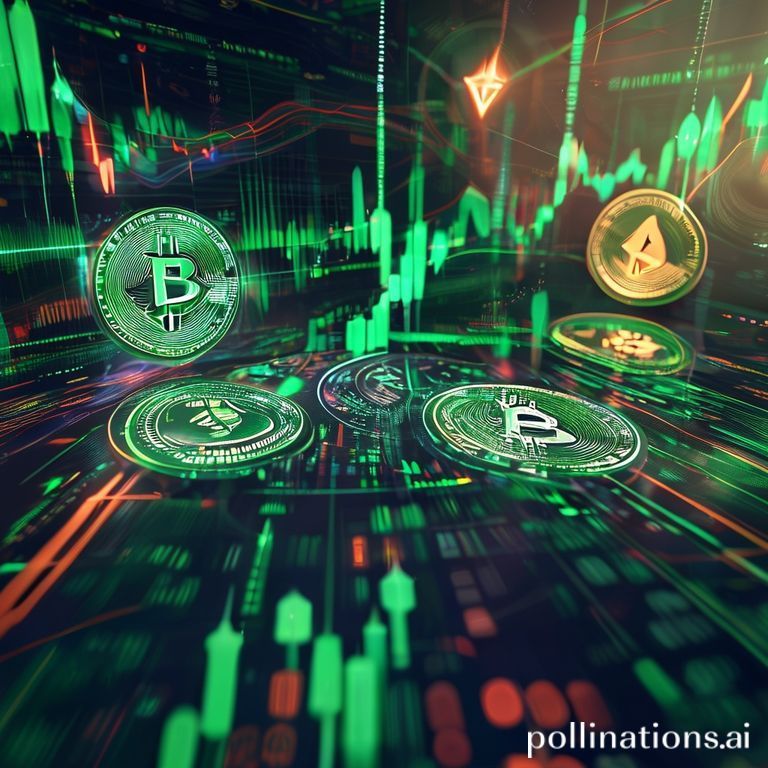 Ilustrasi digital menampilkan logo Cardano yang menonjol di tengah grafik pasar kripto yang sedang naik, simbol Bitcoin dan Ethereum terlihat samar di latar belakang, mencerminkan lonjakan harga aset digital di awal tahun 2026.