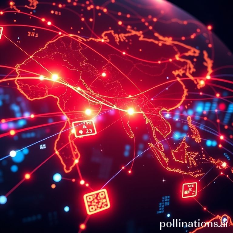 Digital illustration of secure, instant cross-border payment networks connecting countries across the Asia-Pacific region, emphasizing financial innovation.